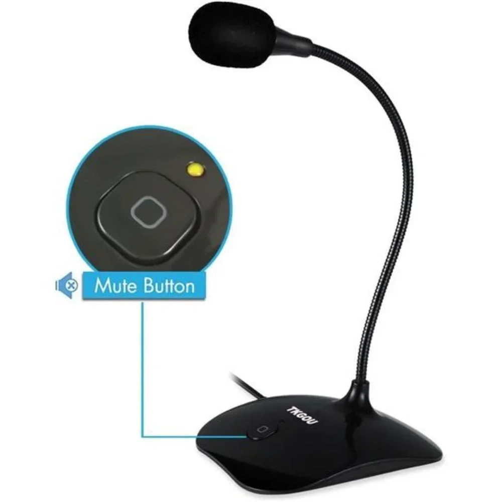 USB Computer Microphone with Mute Button,Plug&Play Condenser,desktop, PC, Laptop